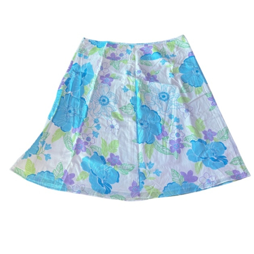 New York & Company Floral Blue and Green Women's Skirt